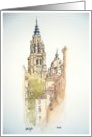 Segovia, Spain - watercolor painting card