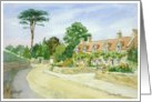 Watercolor painting - Cotswolds, Sherborne, Glos. card