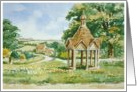 Watercolor painting - Cotswolds, Farmington Pump, Glos. card