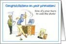 Congratulations on your promotion - now its your turn to call the golf shots! card