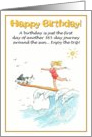 Happy birthday - keeping on the crest of a wave card
