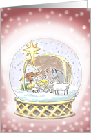 Christmas, Nativity Snowglobe card