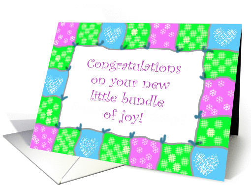 Baby girl quilt card (853932)
