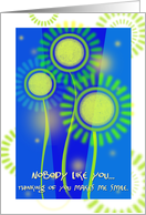 Thinking of You, Green & Blue Flowers card