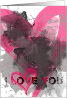 I Love You, Pink hearts card