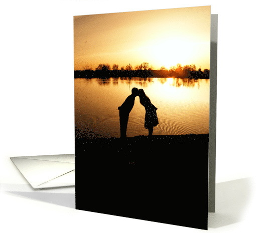 Kissing couple in Sunset card (658293)