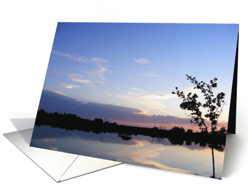 pond at dusk card (662351)