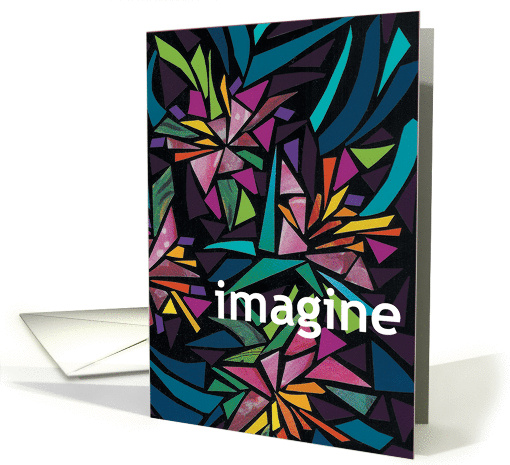 Imagine, colorful mosaic card (658972)