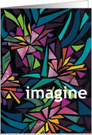 Imagine, colorful mosaic card