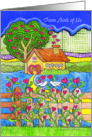 From Both of Us Valentine’s Day Whimsical House with Hearts and Doves card