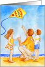 Happy Father’s Day Dad Kite Flying with Kids card