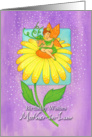 Birthday Wishes Mother-in-Law Flower Fairy on Bright Yellow Flower card