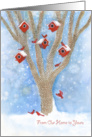 Merry Christmas Cardinal Birdhouses From Our Home to Yours card