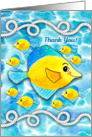 Nautical Rope, Ocean Fish Thank You card