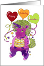 Purple Unicorn with Balloons Birthday Grandson card