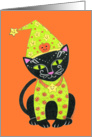 Halloween Black Cat in Costume card