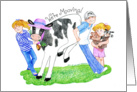 New Home Mooving Cow Announcement card