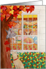 Happy Thanksgiving Family Fall Scene card