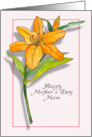 Happy Mother’s Day for Mom Orange Lily card