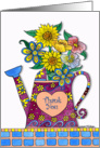 Thank You For Your Thoughtful Gift Watering Can with Flowers card