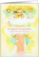 Loss of Child Sympathy Angel with Young Children on Clouds card