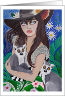 Madagascar Fantasy Lemur Lovers Note card