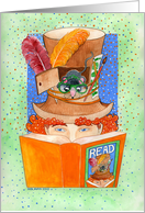 Reading Mouse Note Card
