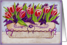 Red Tulips in a Basket card