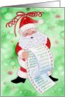 Ornament Santa with List card