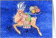 Reindeer and Santa’s Helper card
