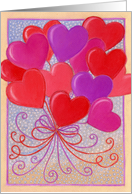 Heart Bouquet Colorful Valentine Balloons card