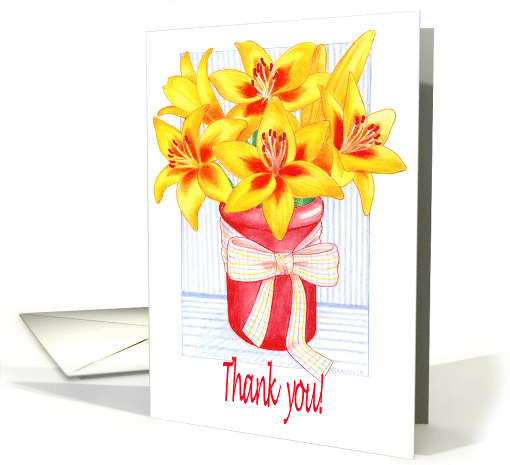 Yellow Lilies Thank You for the Gift card (763811)