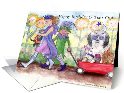 Children Dress Up 5 Year Old Birthday card (764620)