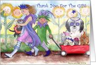 Children Dress Up with Pets Thank You card