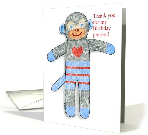 Sock Monkey Thank You for Present card (765649)