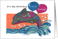 Dolphin Kid’s 2nd Birthday Party Invitation card