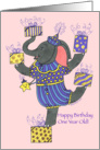 Elephant With Presents One Year Old Birthday card