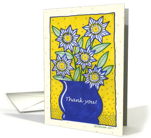 Flower in Blue Vase Thank You card (773535)