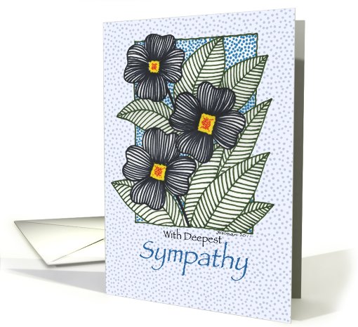 Black Flowers Sympathy card (774303)