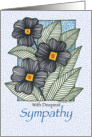 Black Flowers Sympathy card