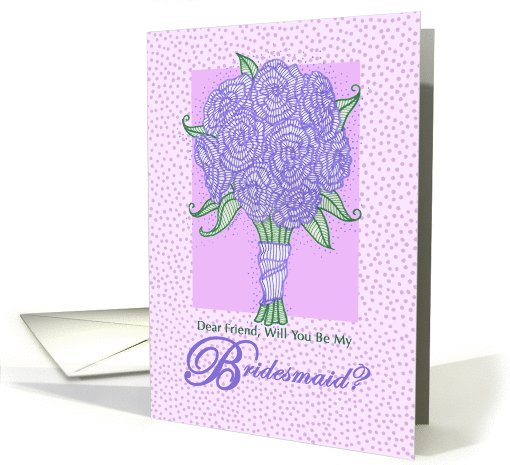Be My Bridesmaid Friend Purple Flower Bouquet card (777813)