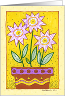 Whimsical Flowers in Pot Note Card