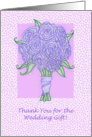 Bridal Purple Bouquet Thank You for Gift card