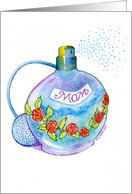 Mother’s Day Blue Perfume Bottle with Red Roses card