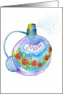 Mother’s Day Blue Perfume Bottle with Red Roses card