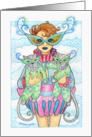 Happy Birthday Friend Masquerade Woman with Cats card