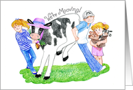 New Home Mooving Cow Announcement card