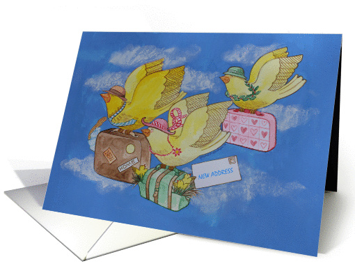 Birds on the Move New Address Announcement card (854845)