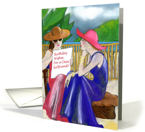 Birthday Wishes Dear Girlfriend, Two Women Seated card (855201)