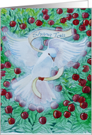 Rosh Hashanah Shana Tova Dove with Apple Tree card